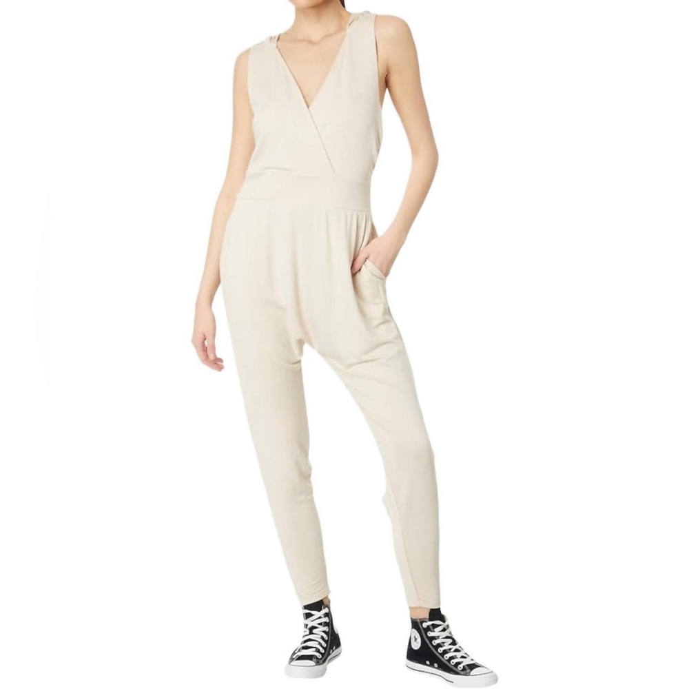 NWT FREE PEOPLE MOVEMENT Second Chance Onesie Jumpsuit - L - Cream Bamboo